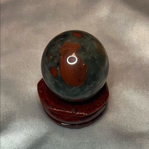 Small Bloodstone Sphere with stand